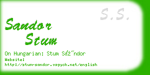 sandor stum business card